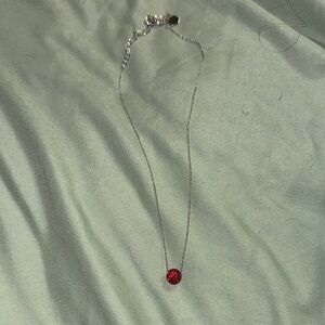 Swarovski Silver Necklace with Red Crystal Pendant